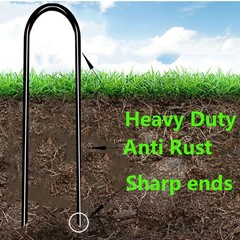 10inch Trampoline Stakes Heavy Duty Trampoline Parts Wind Stakes U Type 8pcs Gro