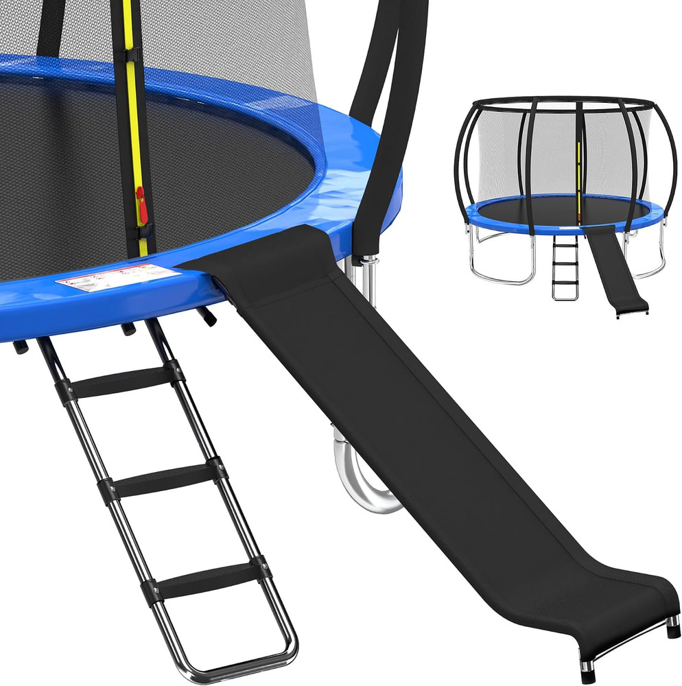 Universal Trampoline Ladder Slide Kit, 3 Steps Wide Step for Trampoline, Trampol