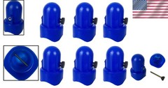 6-Piece Blue Trampoline Pole Cap Set with Screws – Fits 1.5 Inch Poles