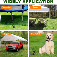 Heavy Duty Trampoline Parts Steel Stakes Anchor Kit for Trampolines Canopy