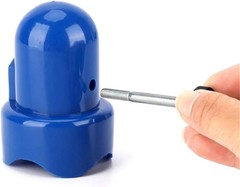 1.5 Diameter Trampoline Enclosure Pole Caps with Screw Thumb, Blue, Only Fit in