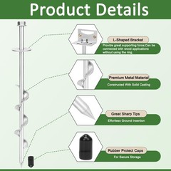24” Mobile Home Anchors Set of 4 Ground Anchors Screw in with Brackets and D…