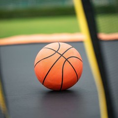 14FT Orange Trampoline W/Safety Enclosure Basketball Hoop Inflator Ladder