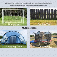 Ground Stakes Steel Rebar Stakes Tents Nails Heavy Duty Garden Stake Ground A…