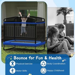 Trampoline Kids 70” Toddler Rebounder W/ Detachable Swing Horizontal Bar