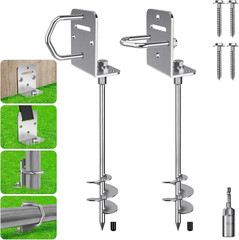 18”/24”/30″ Ground Anchors Screw In– 12Mm Solid Carbon Steel Trampoline Anchor