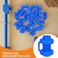25Pcs Reusable Blue Plastic Trampoline Pole Caps for Enclosure Replacement
