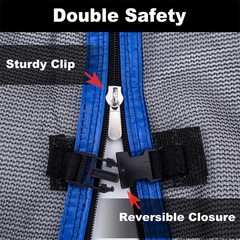 12-15FT Trampoline Safety Net Replacement Protection Enclosure Net with Zipper