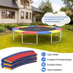 16 ft Trampoline Replacement Safety Round Protective Cover Foldable With Elastic