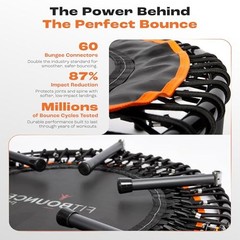 MXL FIT Bounce PRO Mini Trampoline 40in 400lb Silent Folding