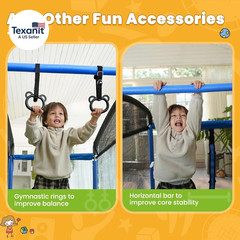 4X6FT Rectangle Trampoline with Basketball Hoop, and Safety Net – Indoor/Outdoor