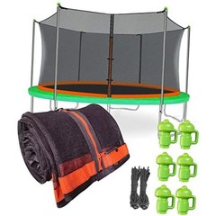 Net Replacement with 6 PoleCaps, 12-15 ft Round Safety Fits for 14Ft Frame