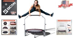 Indoor Exercise Trampoline – 40″ – Max Load 330lbs – Adjustable Foam Handle