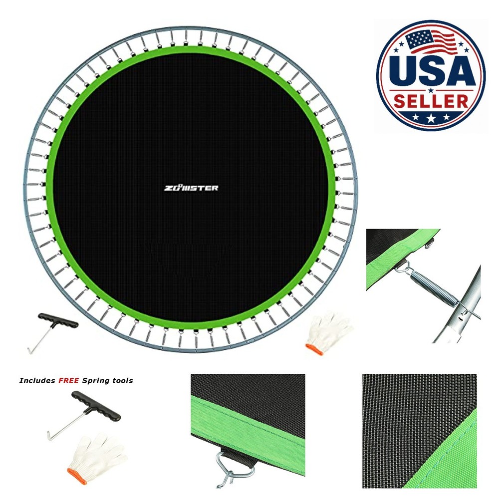 Jumping Mat 14 ft Round Trampoline 72 V-Hooks 5.5 Inch Springs 150 Inch