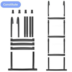 Gardenature Trampoline Ladder, 3-Steps with Horizontal Wide Steps,Universal H
