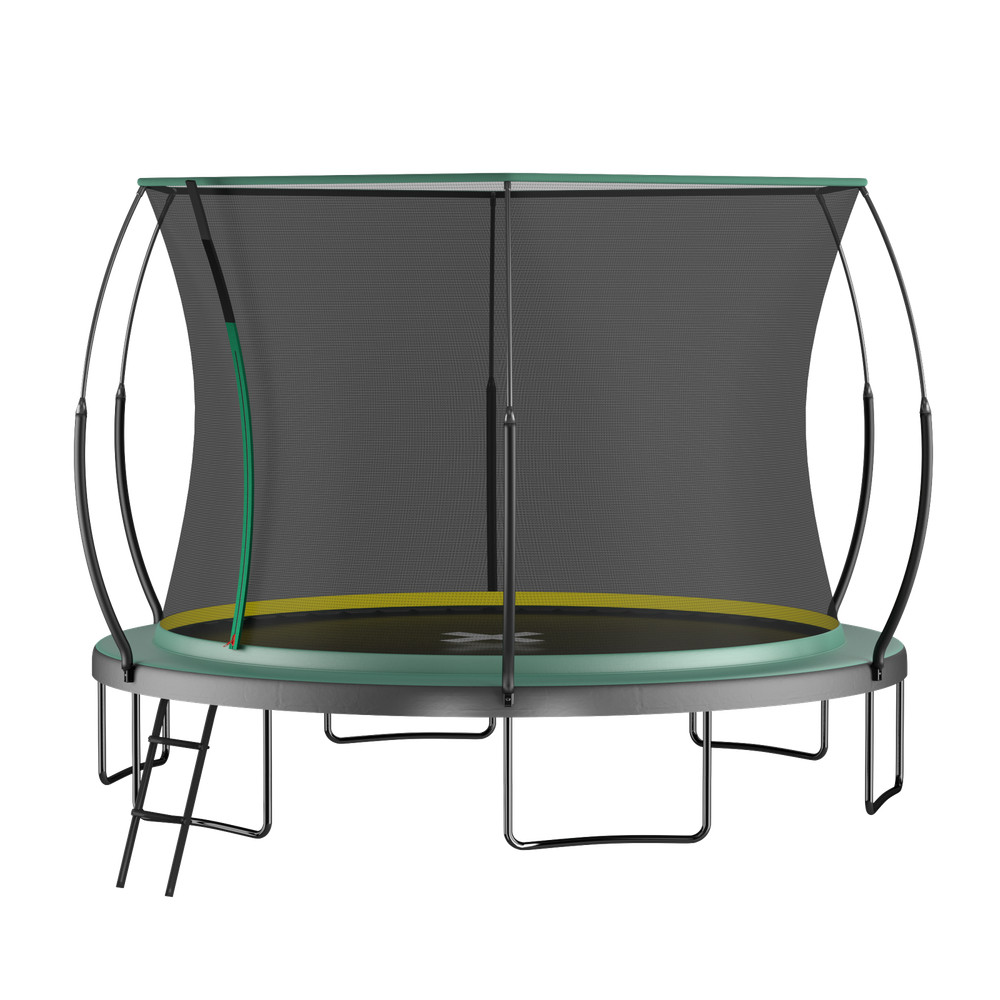 YC 14FT Spring free no Gap Trampoline w/Safety Net Outdoor Trampoline for Kids