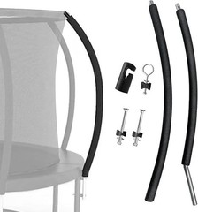 Universal Trampoline Replacement Curved Net Pole Kit for 10-16ft Frame, Padded