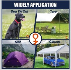 Eurmax USA Canopy Stakes Steel Anchor Kit works for Dogs, Trampolines, Others