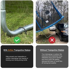 Heavy Duty Trampoline Stakes Anchors for High Wind Galvanized Steel 11.8″