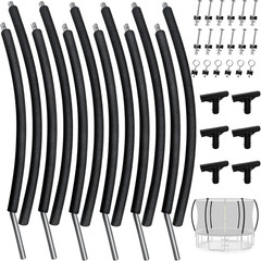 6 PCS Trampoline Curved Pole Replacement, Universal Curved Enclosure Net Poles f