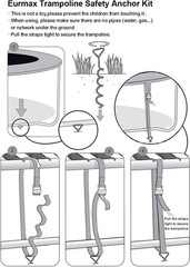 Eurmax USA Trampoline Stakes Heavy Duty Trampoline Parts Corkscrew Shape Steel S