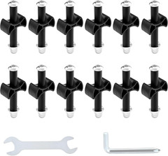 Trampoline Enclosure Pole Spacers and Screws Set, 12 Pieces, Black