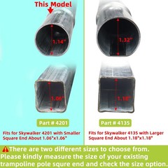 Trampoline Replacement Poles – Galvanized Enclosure for 8ft, 10ft, 12ft, 14ft