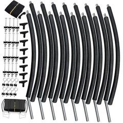 10Ft 8 Pcs Trampoline Curved Poles Replacement with Enclosure Net, Trampoline