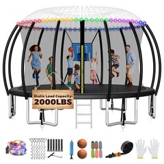 FIZITI 12FT 14FT 16FT Trampoline for Adults & Kids, Outdoor with Enclosure Net