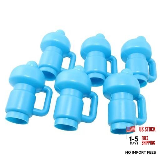 6PCS Trampoline Panda Cup Outer Shell Pole Cap Net Hook Blue C-Shaped Plastic