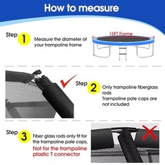 Universal Trampoline Fiber Glass Rods to Replace The For 15FT Trampoline Frame
