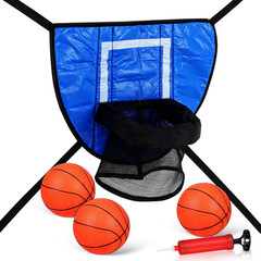 Mini Basketball Hoop for Trampoline with 3 Balls and Inflator Portable Trampolin