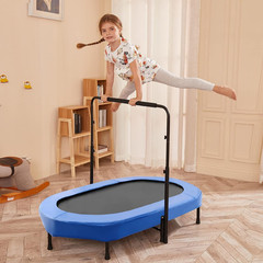 Kids Trampoline Mini Rebounder with Adjustable Handle Foldable Trampoline for 2