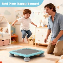 Mini Trampoline for Kids, Indoor Rebounder Non-Slip Base, Sensory blue