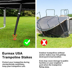 USA Trampoline Stakes Heavy Duty Trampoline Parts Steel Stakes Anchor Kit for Tr