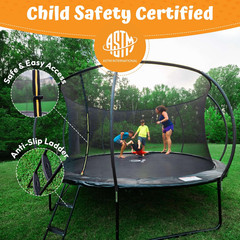JUMPZYLLA Trampoline Outdoor 8FT 10FT 12FT 14FT 15FT 16FT with Enclosure, Non-Sl
