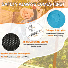 GYMAX Trampoline for Kids, 75” ASTM Approved Recreational Trampolines with Swing