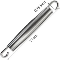 7 Inch Trampoline Springs 20 Pack Stainless Steel Rust Resistant T Hooks