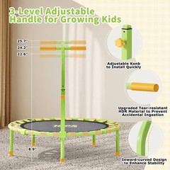 36” Mini Trampoline Kids 3-6 Foldable & Spring-Free Small Toddler Trampoline