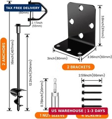 Ground Anchors Shed Anchors 14″ Set of 2 Trampoline Stakes Screw in Heavy Duty M