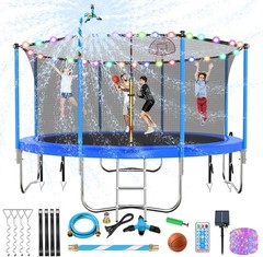 Upgraded 16FT 15FT 14FT 12FT 10FT 8FT Trampoline Outdoor with Basketball Hoop…