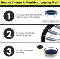 Costway Replacement Trampoline Mat Fit 14ft Frame w/80 V-Hooks Using 5.5″ Spring