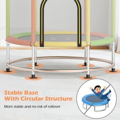 6-in-1 Kids Trampoline Combo 55″ Toddler Play Activity Center w/Hammock Green