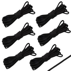 6pcs Trampoline Net Connection Rope, Nylon Black Cord Tie Down Rope for Tramp