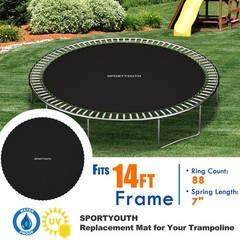 Round Replacement Trampoline Mat Fits 14ft Frame 88 V-Rings 6.5-7″ Spring Length