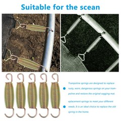 1 Set Outdoor Metal Trampoline Springs Durable Tie Down Anchor Kit Silver