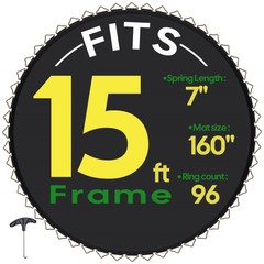 Yescom Trampoline Replacement Mat W/96V-Ring For 15″ Trampoline Frame 7″ Spring