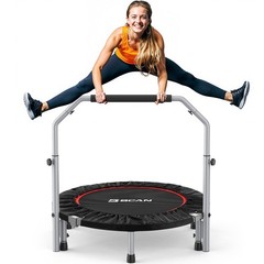 40/48″ Foldable Mini Trampoline Max Load 330lbs/440lbs, Fitness Rebounder wit…