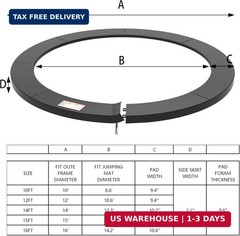 Trampoline Pad 10ft 12ft 14ft 15ft 16ft Trampoline Replacement Safety Pad, Water