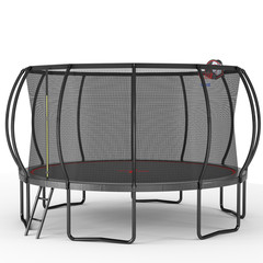 YC 14FT Trampoline with Basketball Hoop for Kids Pumpkin Outdoor Trampoline ASTM